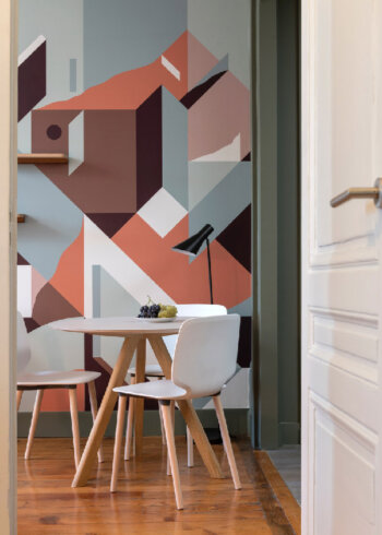 Hôtellerie : Le papier peint Nelio dans une suite urbaine et design de MiHotel