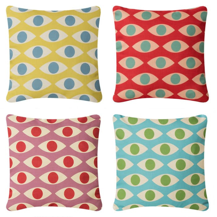 cushion with vintage geometric pattern