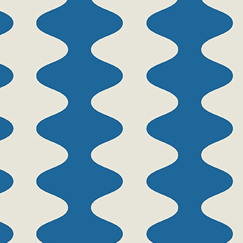 papier peint design bleu inspiration années 60
