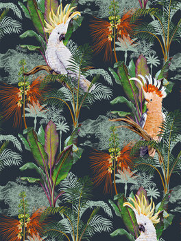 Papier peint tropical avec perroquets en série limitée