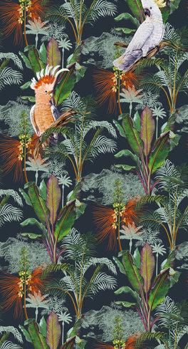 Dark tropical wallpaper made in France