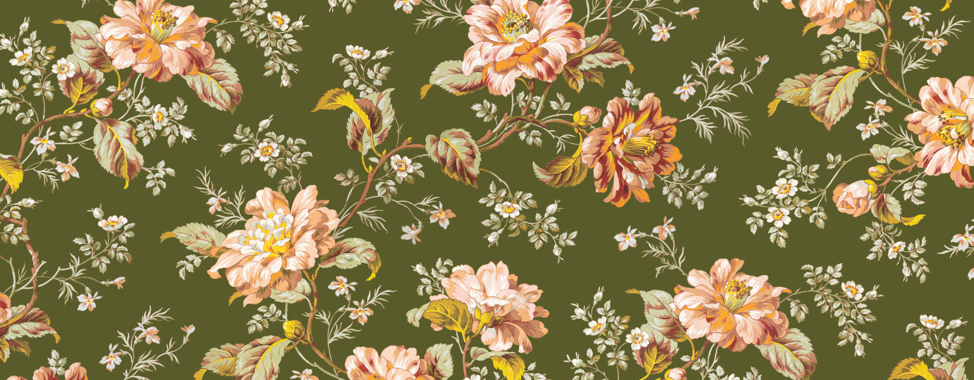 archive restaurée avec roses sur fond vert