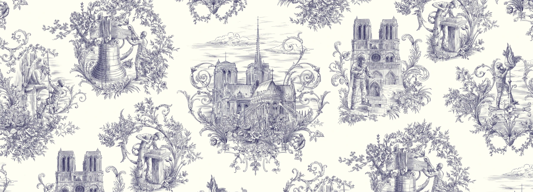 Toile de Jouy traditionnelle